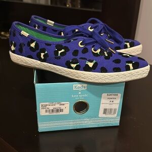 Kate Spade size 8 Emperor blue cheetah